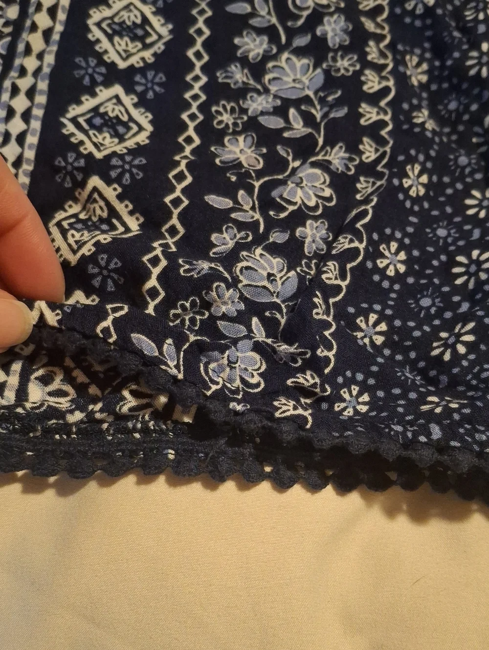 Girl's Justice Blue And White Boho Blouse